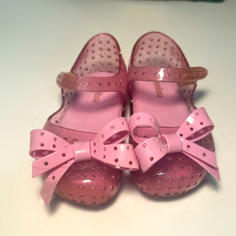 Sz7 Mini Melissa Pink Furadinha Sandals